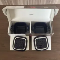 Staub エクストラミニスクエアココット 2pcs ブルー Sのサムネイル
