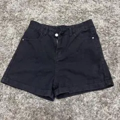 黒 ショートパンツ ハイウエスト
