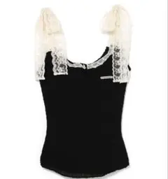andmary Lil lace knit tops black - メルカリ