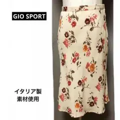 【ジオスポーツ】GIO SPORT 花柄スカート　裾フレア　日本製　ベージュ系のサムネイル