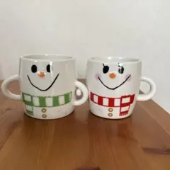 新品　雪だるまデザインカップ 2個セット