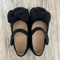 【新品・未使用】黒 リボン付き フォーマルシューズ