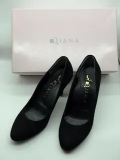 【美品】DIANA ダイアナ スエード パンプス 23cm ブラック 黒 箱付