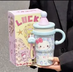 ✨ハローキティ ステンレスボトル 650ml ヒョウ柄 ブルー