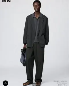 モ*ー様 【美品】UNIQLO C 感動ジャケット＆ タックパンツ セットアップ モ*ー様 【美品】UNIQLO C 感動ジャケット＆ タックパンツ