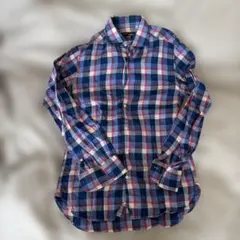 BEAMS F スリムフィット チェックシャツ M リネンのサムネイル