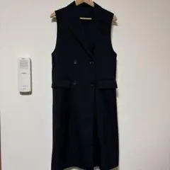 GU ブラック ダブルブレスト ベスト