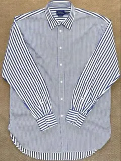 【美品！レア】ポロラルフローレン 長袖コットンシャツ　ストライプ　ブルー