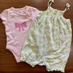 【2点セット】babyGapベビーギャップ 薄ピンク 半袖ロンパース