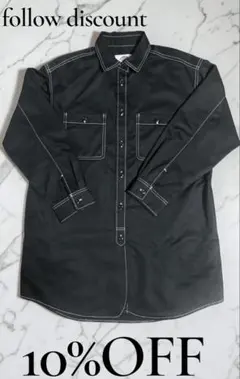 【USED】Dickies ディッキーズ ホワイトステッチ長袖刺繍ワークシャツのサムネイル