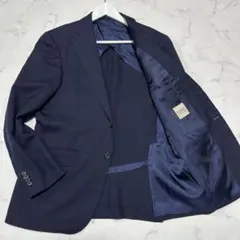 美品　ヒルトンHilton イタリア製生地　テーラードジャケット　ネイビーAB6