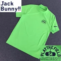 【ジャックバニー】人気ロゴネーム×モックネック 半袖ゴルフハイネックシャツM