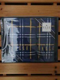 ELLE チェック柄タオルセット 2枚