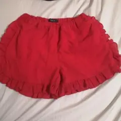 Caldia フリル付きレッドハーフパンツ 140