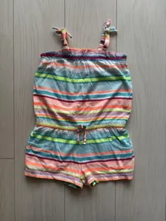 GAP　キッズ　カラフルボーダー 　オーバーオール80cm