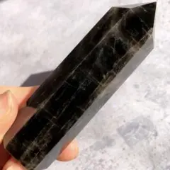 【超特大！虹入り！模様美】最強魔除け　天然石　モリオン　ポイント