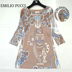 ✨美品✨エミリオプッチ　カシュクールワンピース　幾何学模様　シルク100% M ✨美品✨エミリオプッチ カシュクールワンピース 幾何学模様 シルク100