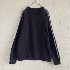 UNIQLO ユニクロ スウェットシャツ（長袖）ライン ネイビー M