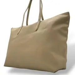 【美品】ラコステトートバッグ 肩掛け PVC ワニ ワッペン ベージュ