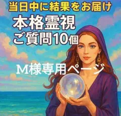 M様専用 ご質問10個 ご延長 本格霊視 深掘り鑑定 チャット占い