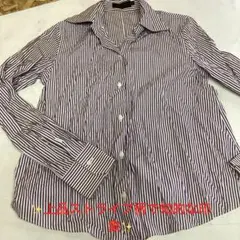 トゥモローランド ストライプ 長袖シャツ 38 紫 レディース （み73）