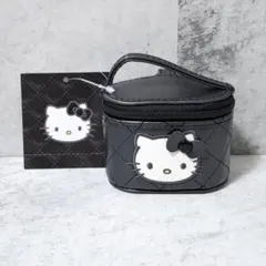 キティ ミニチュアキルト バニティ アクセサリーポーチ キルティング ブラック