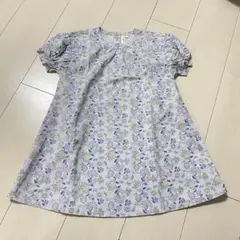 美品　タグ付ラーゴム　小花柄　ワンピース　M 110cmのサムネイル