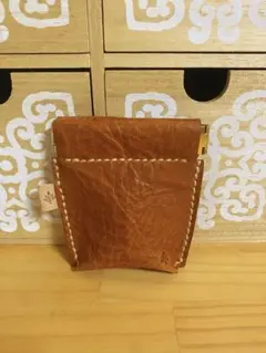 【牛革】本革バネ口のコインケース　小物入れ　レザークラフト