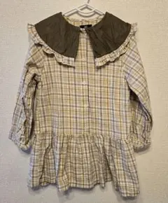 襟付き チェックワンピース 110cm