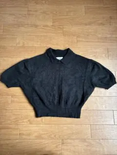 snidel ダークグレー 半袖ポロニット