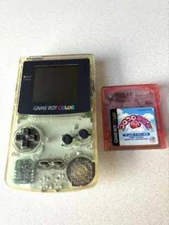 [ジャンク品]ゲームボーイカラー クリア 本体 + コロコロカービーソフト
