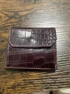 ⭐️極美品⭐️大和工房 マットレッドポロサス 二つ折り財布 