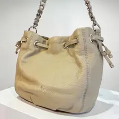 kate spade 巾着 チェーンバッグ 本革 ベージュ 肩掛け レディースのサムネイル