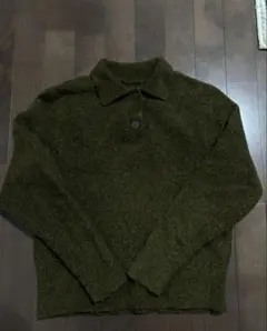 無印良品 ウール混ブークレポロセーター