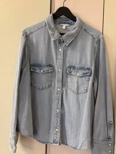 H&M デニムシャツ 長袖 ライトブルー XL