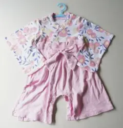 女の子　袴ロンパース　和服　着物　80サイズ