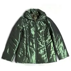 Leilian レリアン 中綿ジャケット グリーン 玉虫色