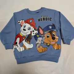 新品　パウパトロールトレーナー　ブルー 裏毛　110cm