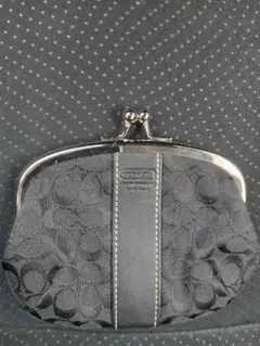 コーチ黒いがま口コインケース