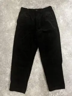 GU コーデュロイ ワイドパンツ ブラック