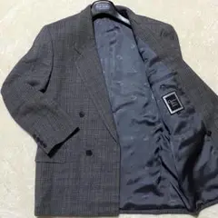 【美品✨】クリスチャンディオール ダブル ジャケット グレンチェック グレー S