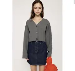 SLY MILANO RIB CROP カーディガン