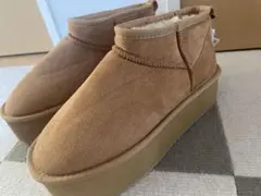 厚底ムートンブーツ