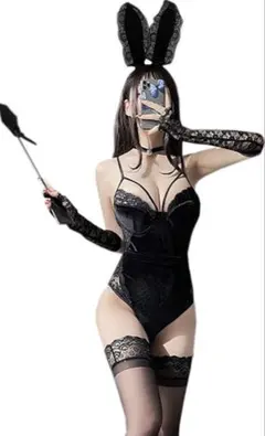 バニーガール コスプレ衣装 5点セット ブラックのサムネイル