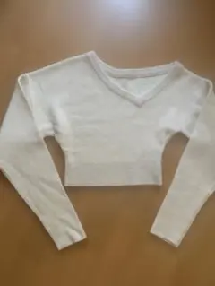 SNIDEL Vネック クロップドニットセーター