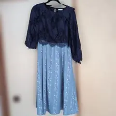 axes femme　ワンピース　青