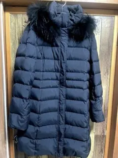 超美品　インディヴィ ダウンコート ラクーンファー付き 40 ブラック