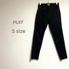 プラステ レディース テーパードデニムパンツ S ブラック ストレッチあり