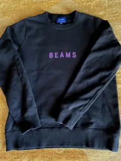 女性にも！BEAMS（ビームス）ロゴトレーナー ブラックメンズS