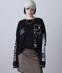 OKIRAKU×ROSEBUD スリーブプリントロンT